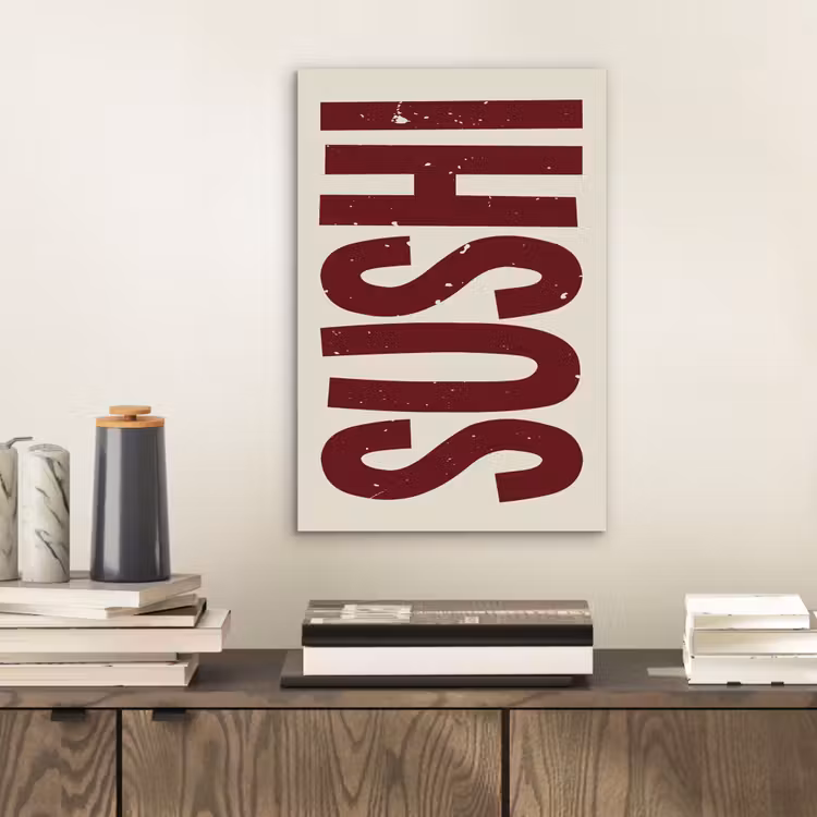 Aluminium schilderij - Sushi - Rood - Japandi - Decoratie — 2