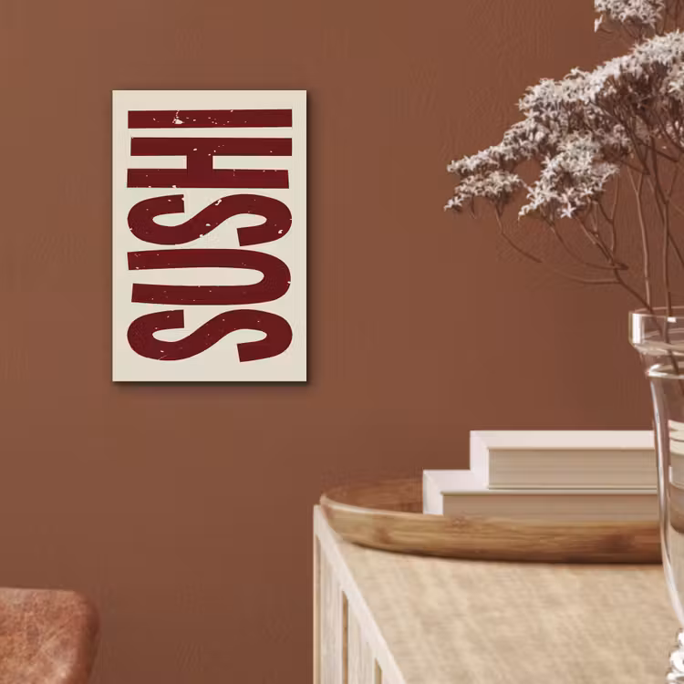 Aluminium schilderij - Sushi - Rood - Japandi - Decoratie — 5