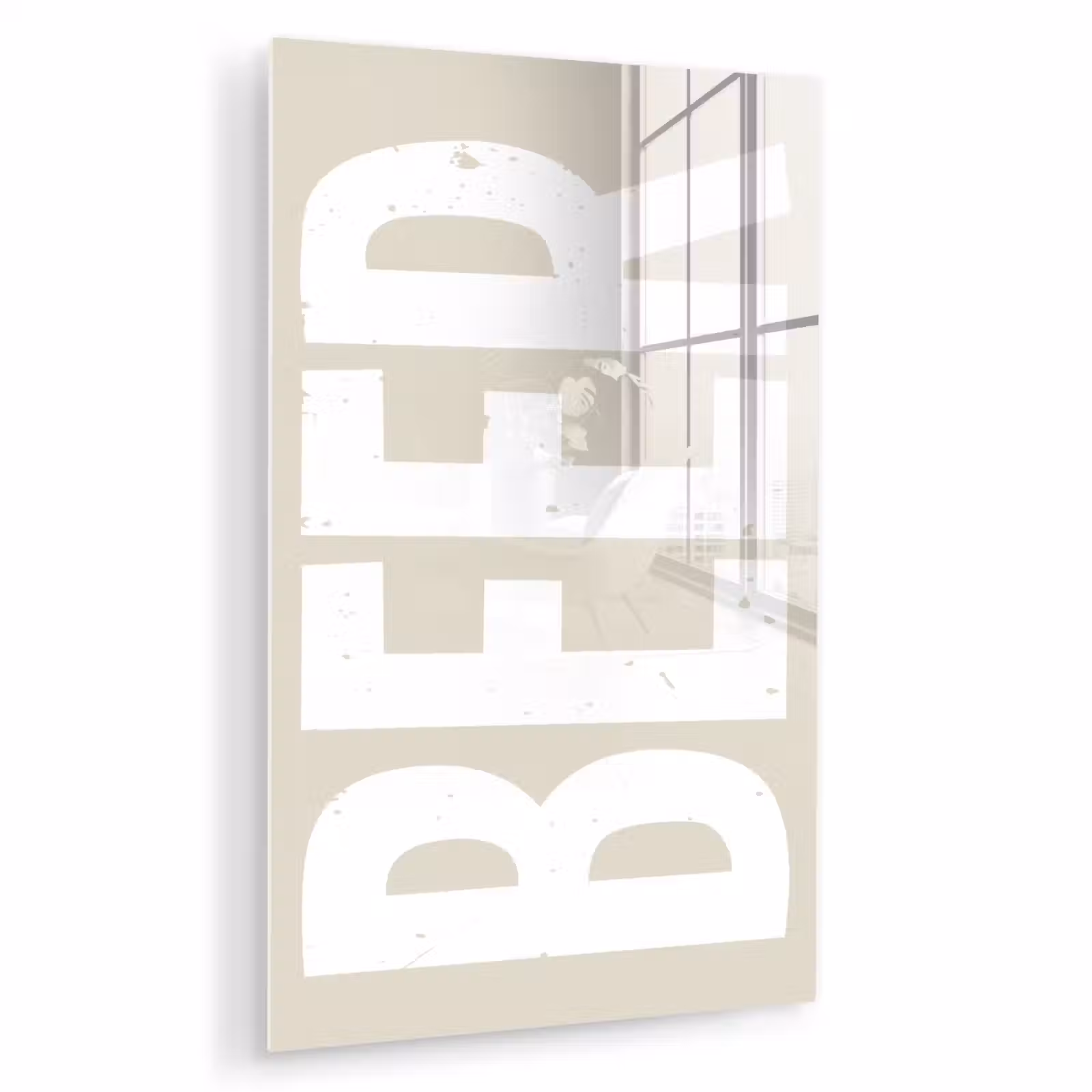 Glas schilderij - Beer - Japandi - Beige - Decoratie — 1