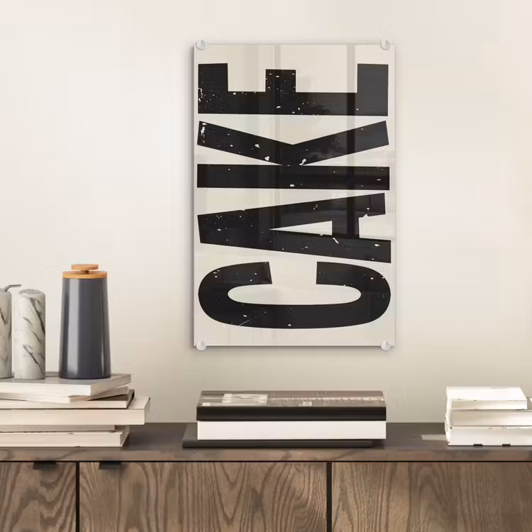 Glas schilderij - Beige - Japandi - Cake - Decoratie — 2