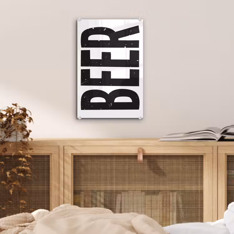 Glas schilderij - Bier - Japandi - Decoratie - Zwart — 5