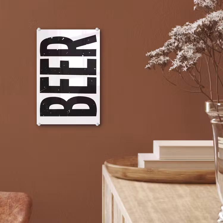 Glas schilderij - Bier - Japandi - Decoratie - Zwart — 6