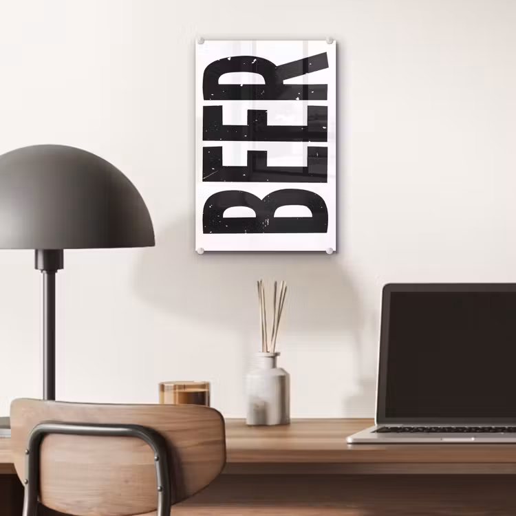 Glas schilderij - Bier - Japandi - Decoratie - Zwart — 7