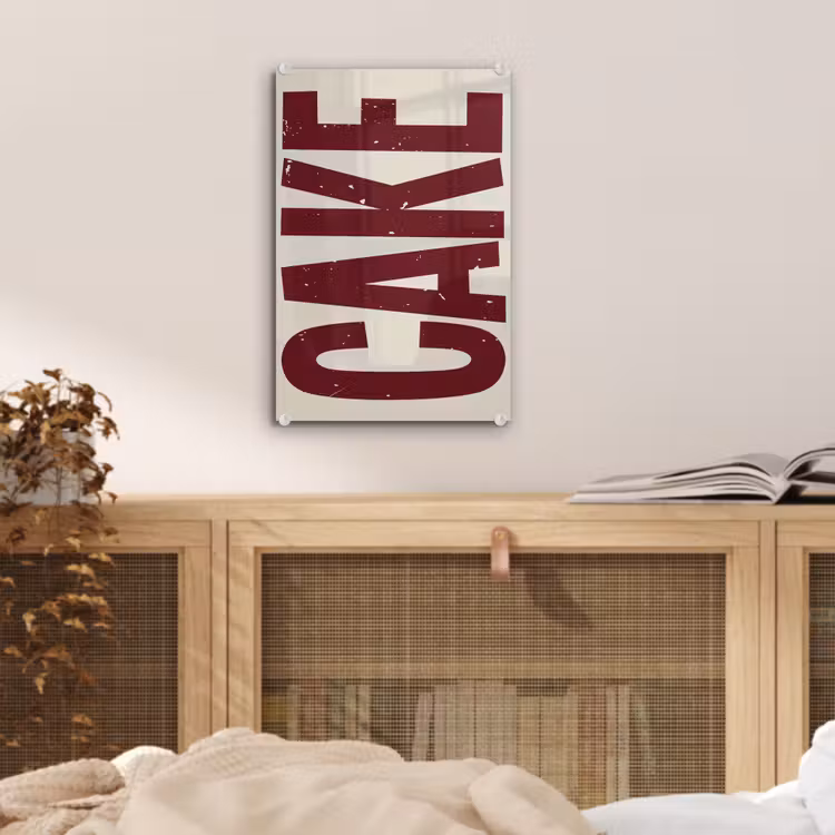Glas schilderij - Red - Cake - Decoratie - Eten — 5