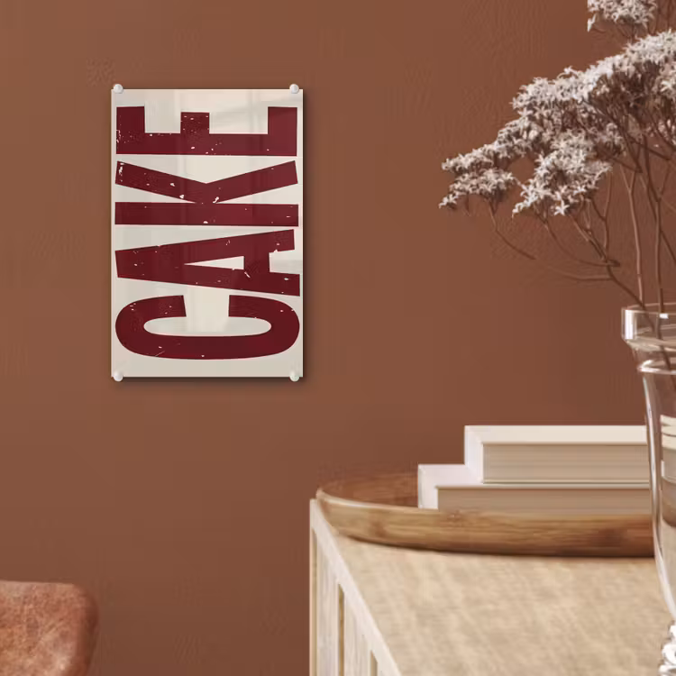 Glas schilderij - Red - Cake - Decoratie - Eten — 6