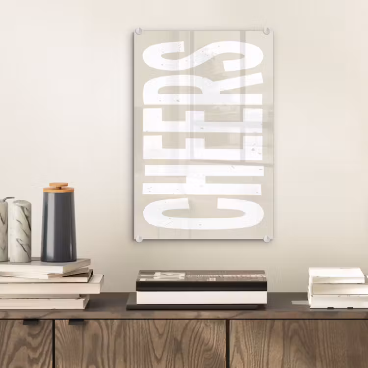 Glas schilderij - Cheers - Feest - Japandi - Vintage — 2
