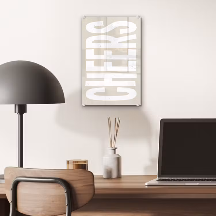 Glas schilderij - Cheers - Feest - Japandi - Vintage — 7