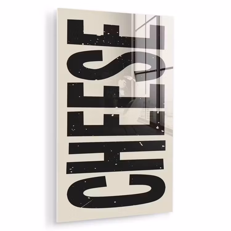 Glas schilderij - Kaas - Decoratie - Beige - Cheese — 1