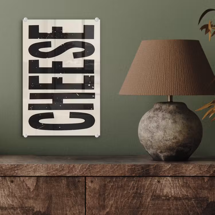 Glas schilderij - Kaas - Decoratie - Beige - Cheese — 4