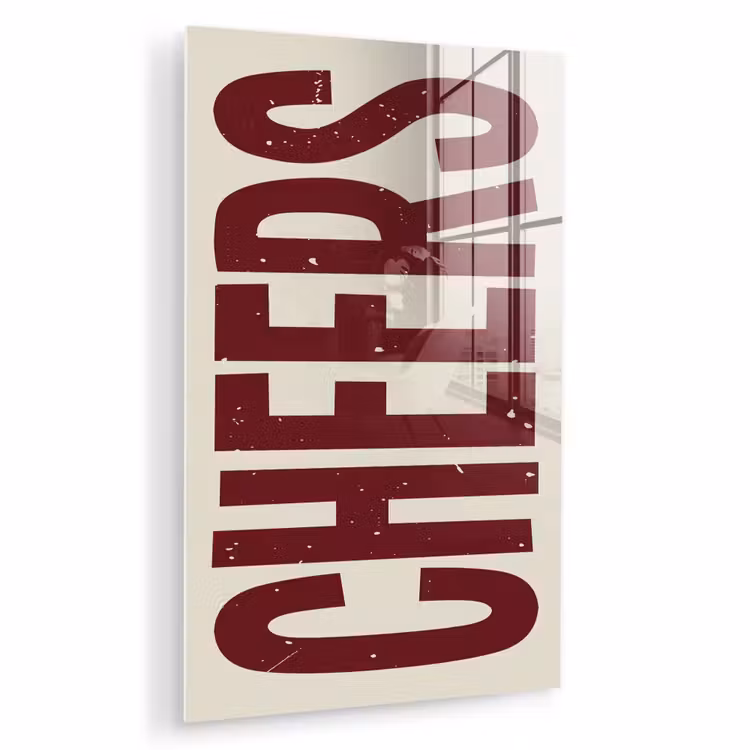 Glas schilderij - Red - Cheers - Decoratie - Beige — 1