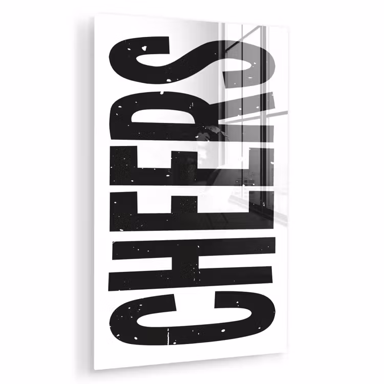 Glas schilderij - Retro - Cheers - Zwart - Decoratie — 1