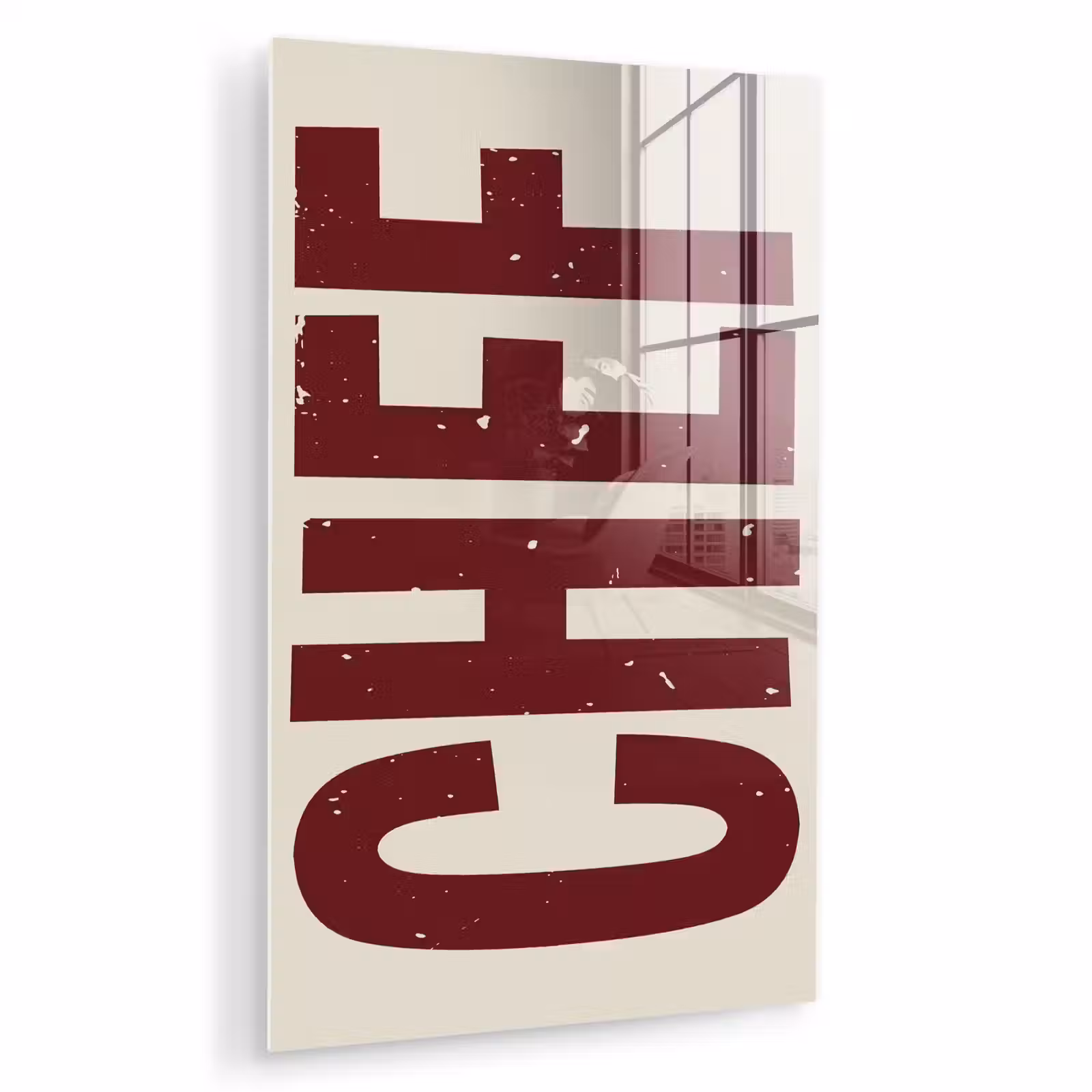 Glas schilderij - Chef - Rood - Japandi - Vintage — 1
