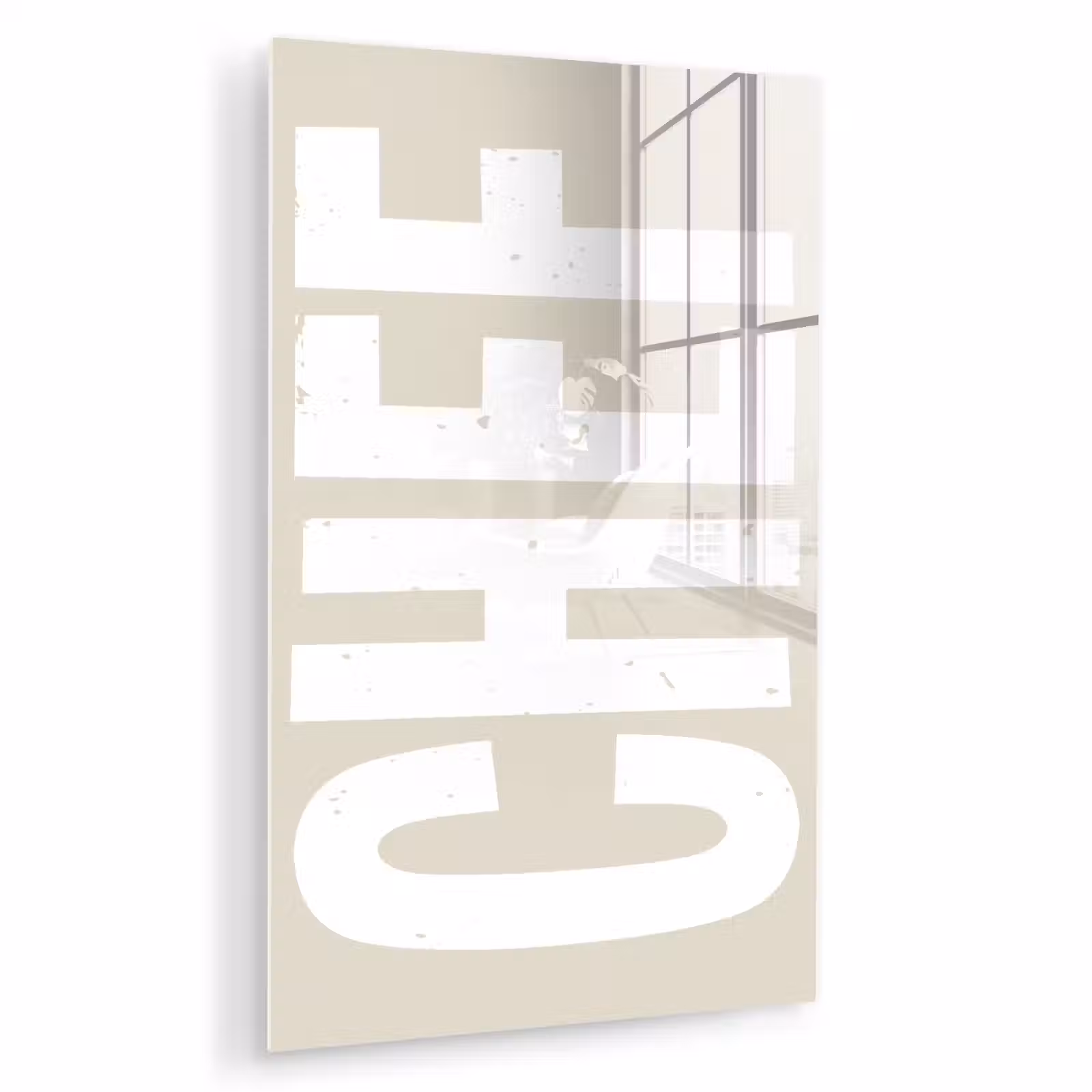 Glas schilderij - Wit - Chef - Decoratie - Japandi — 1