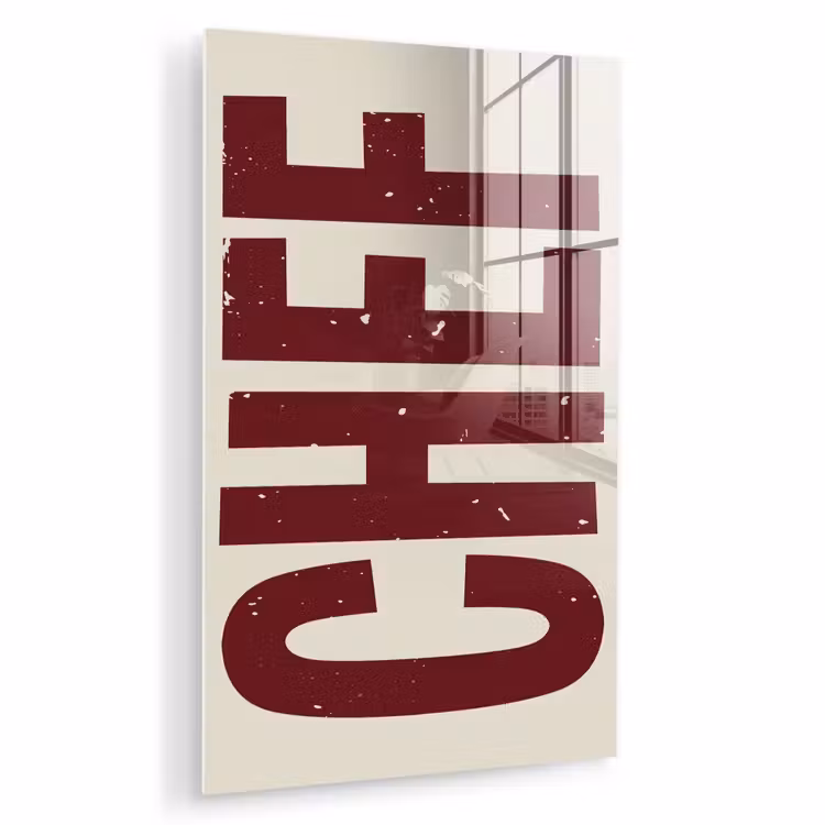 Glas schilderij - Chef - Rood - Japandi - Vintage — 1