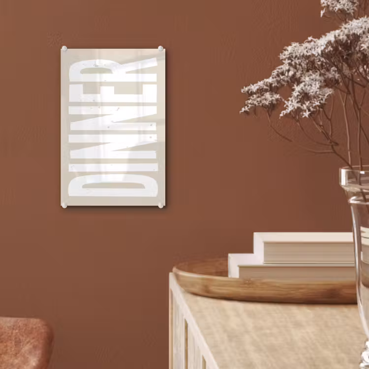 Glas schilderij - Vintage - Beige - Japandi - Wit — 6