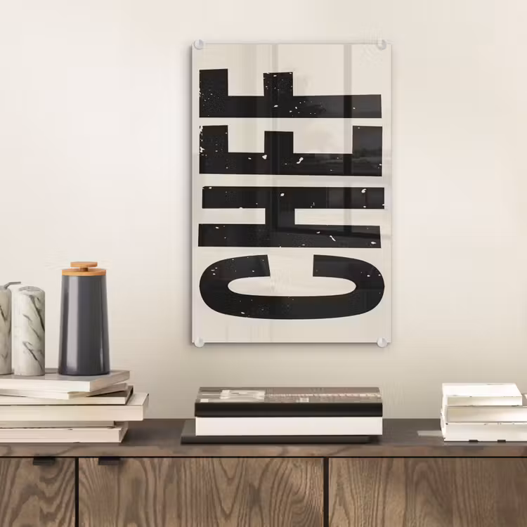 Glas schilderij - Vintage - Chef - Japandi - Zwart — 2