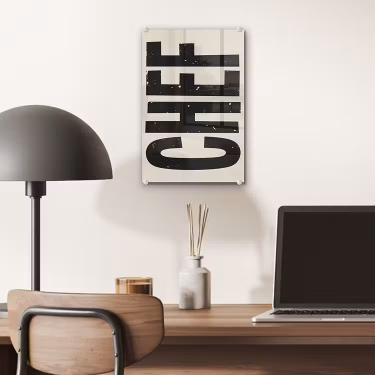 Glas schilderij - Vintage - Chef - Japandi - Zwart — 7