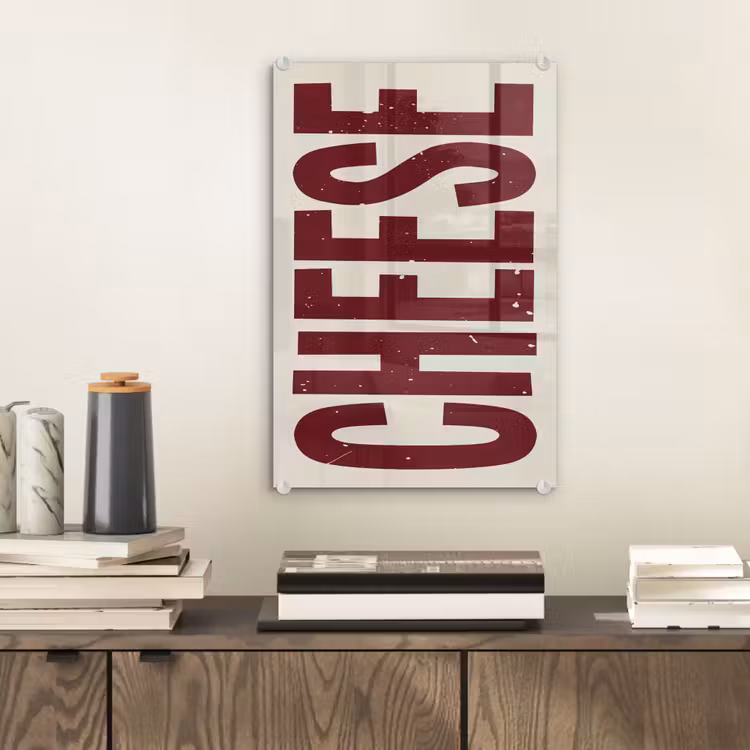 Glas schilderij - Vintage - Rood - Decoratie - Japandi — 2
