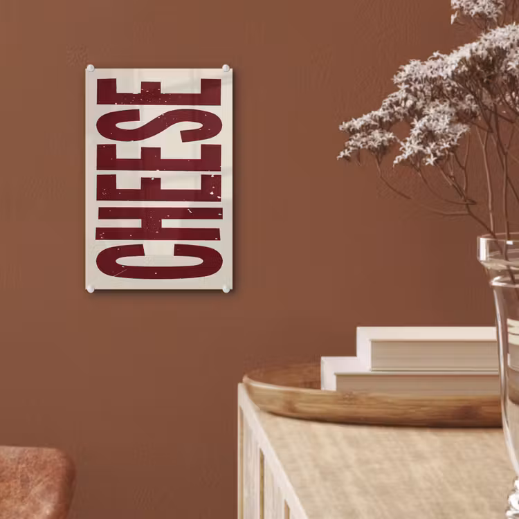 Glas schilderij - Vintage - Rood - Decoratie - Japandi — 6