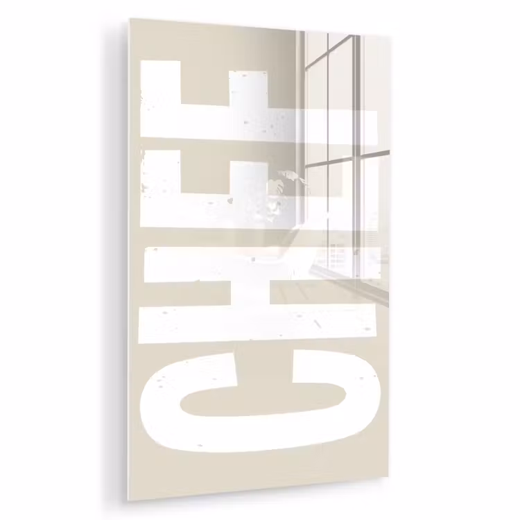 Glas schilderij - Wit - Chef - Decoratie - Japandi — 1