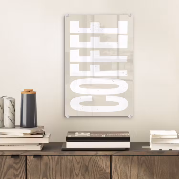 Glas schilderij - Wit - Koffie - Vintage - Decoratie — 2