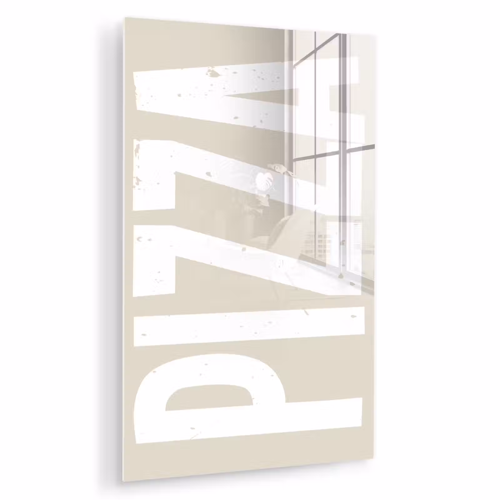 Glas schilderij - Pizza - Decoratie - Japandi - Wit — 1