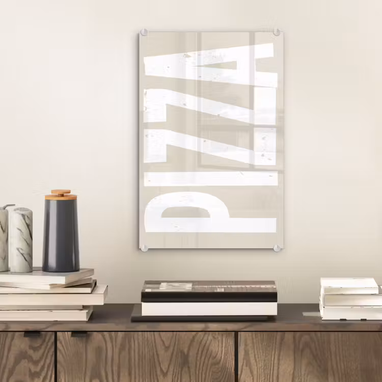 Glas schilderij - Pizza - Decoratie - Japandi - Wit — 2