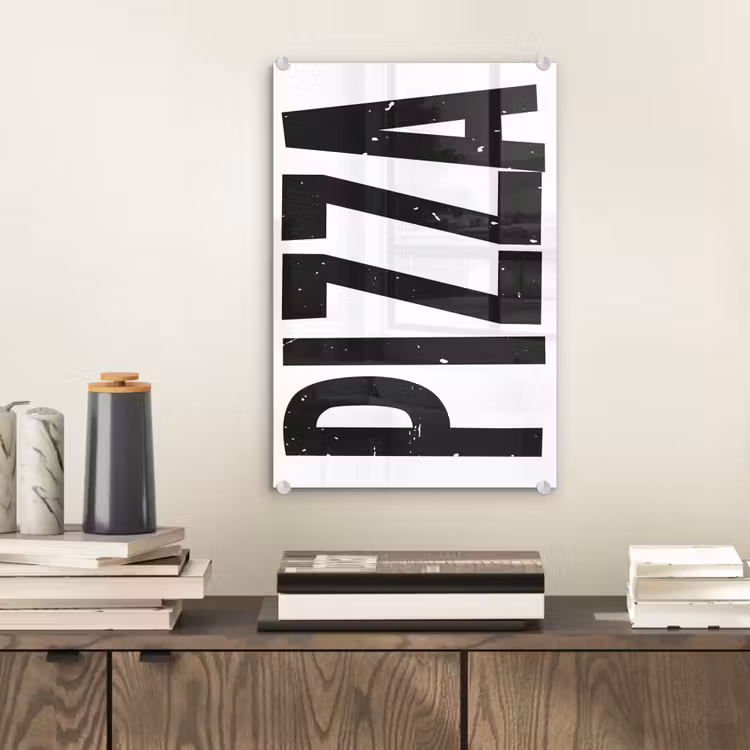 Glas schilderij - Pizza - Japandi - Decoratie - Vintage — 2