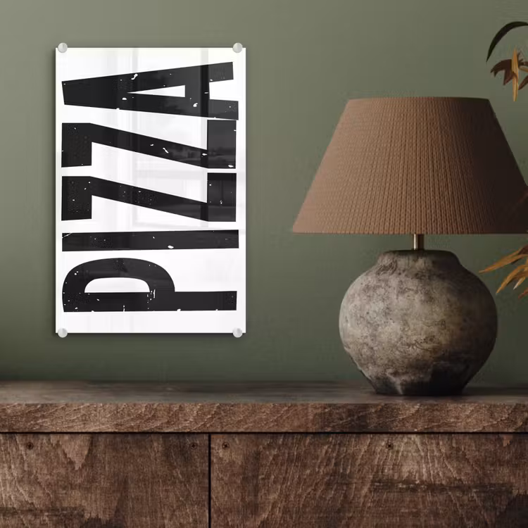 Glas schilderij - Pizza - Japandi - Decoratie - Vintage — 4