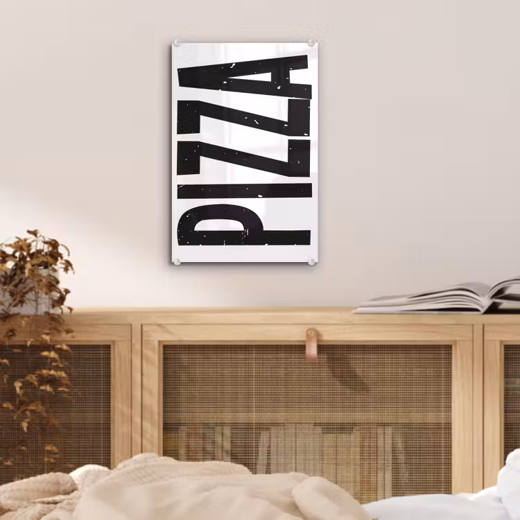 Glas schilderij - Pizza - Japandi - Decoratie - Vintage — 5