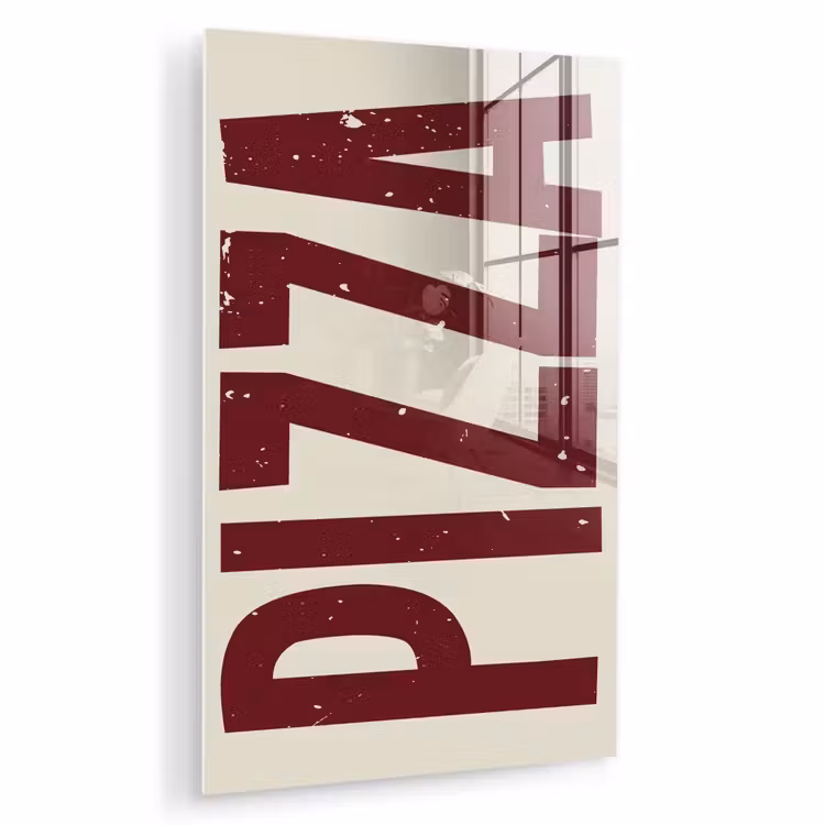 Glas schilderij - Pizza - Vintage - Decoratie - Japandi — 1