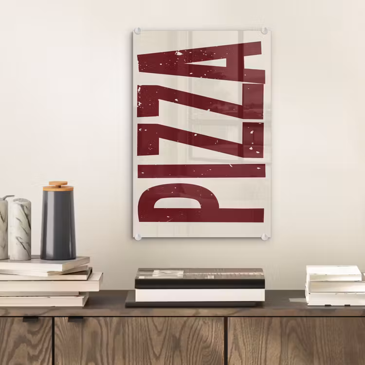 Glas schilderij - Pizza - Vintage - Decoratie - Japandi — 2