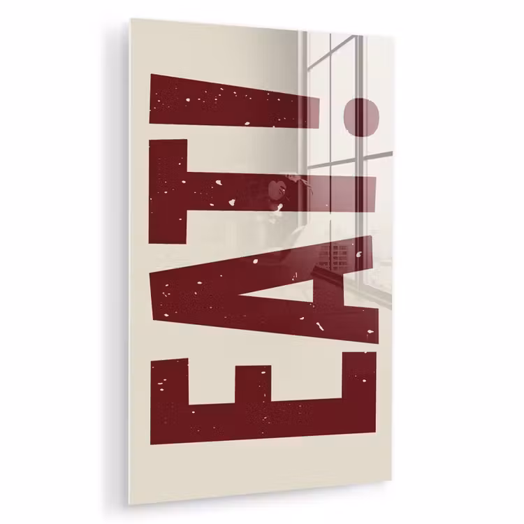 Glas schilderij - Red - Eten - Vintage - Decoratie — 1