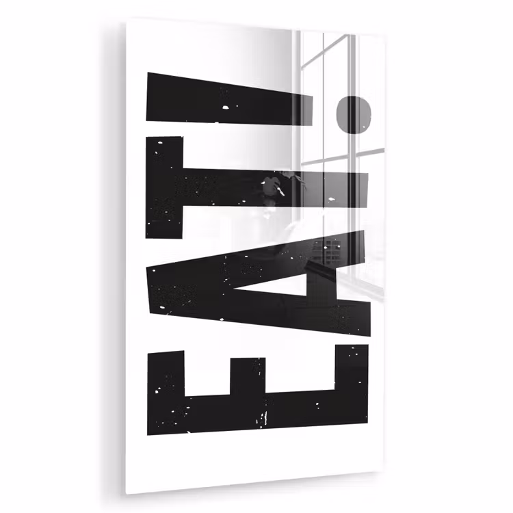 Glas schilderij - Decoratie - Eten - Zwart - Wit — 1