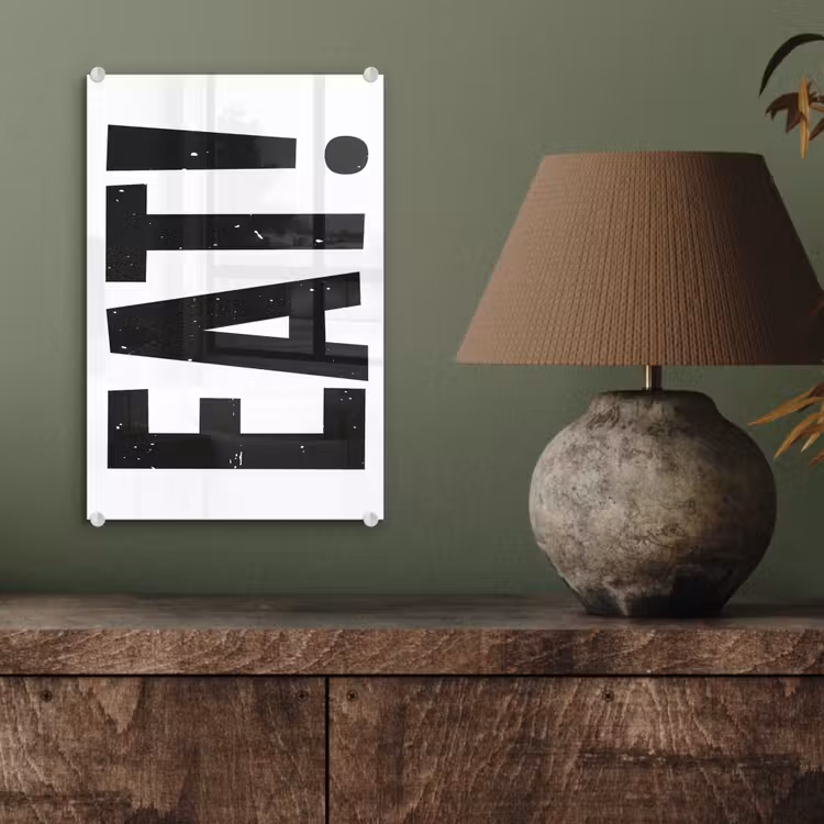 Glas schilderij - Decoratie - Eten - Zwart - Wit — 4