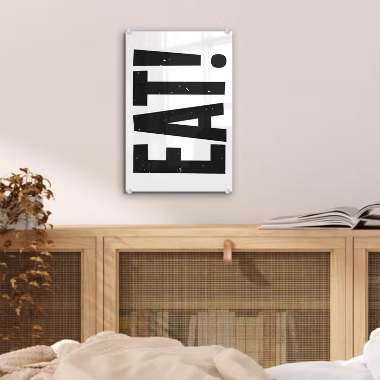 Glas schilderij - Decoratie - Eten - Zwart - Wit — 5