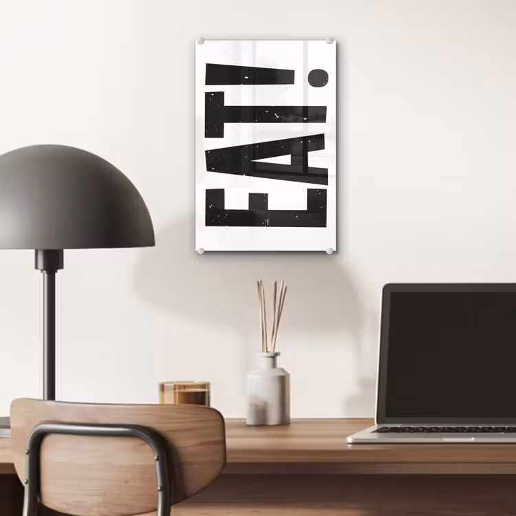 Glas schilderij - Decoratie - Eten - Zwart - Wit — 7