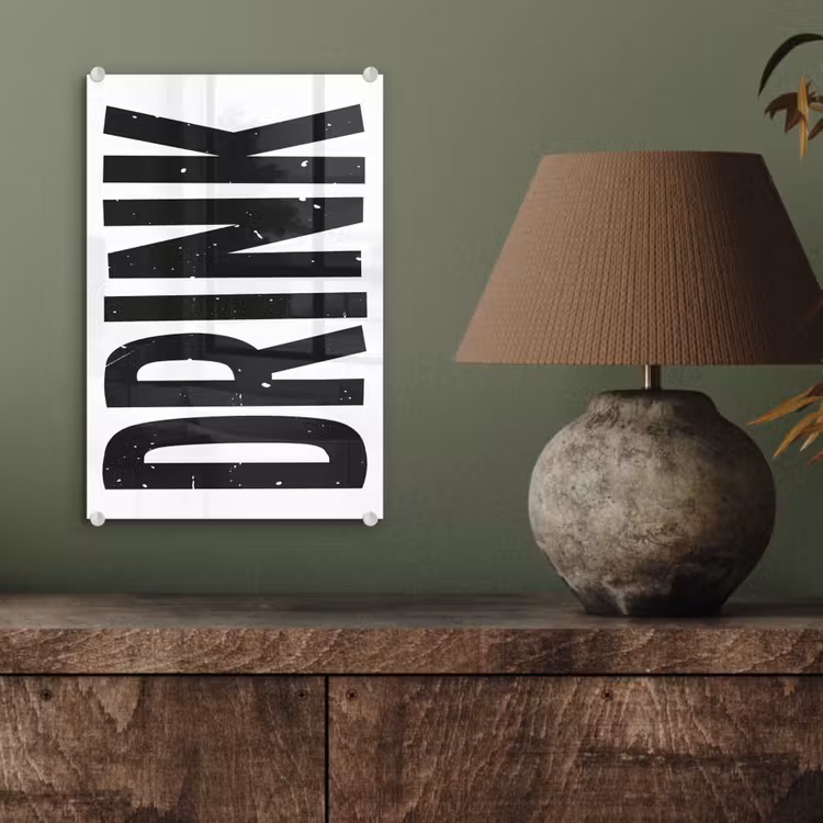 Glas schilderij - Drink - Zwart - Wit - Decoratie — 4