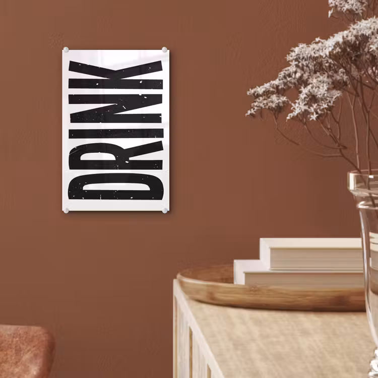 Glas schilderij - Drink - Zwart - Wit - Decoratie — 6