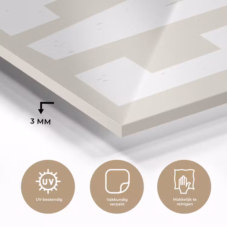 Glas schilderij - Eten - Decoratie - Beige - Wit — 3