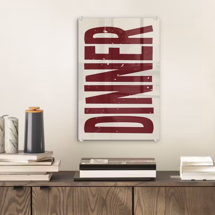 Glas schilderij - Eten - Decoratie - Rood - Vintage — 2