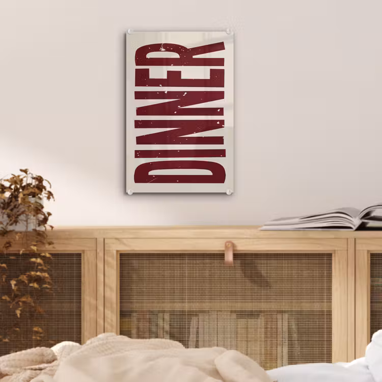 Glas schilderij - Eten - Decoratie - Rood - Vintage — 5