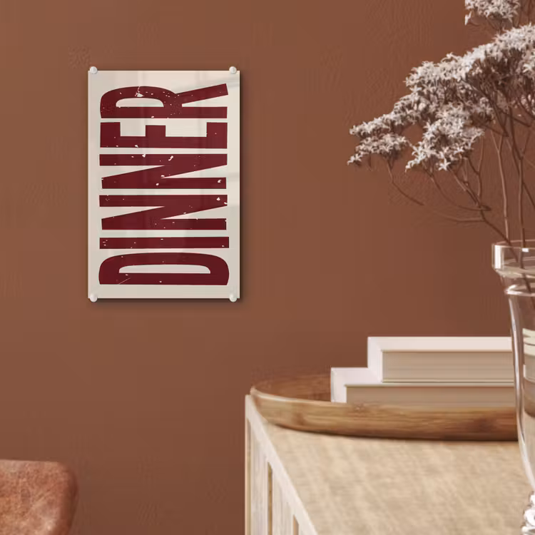 Glas schilderij - Eten - Decoratie - Rood - Vintage — 6