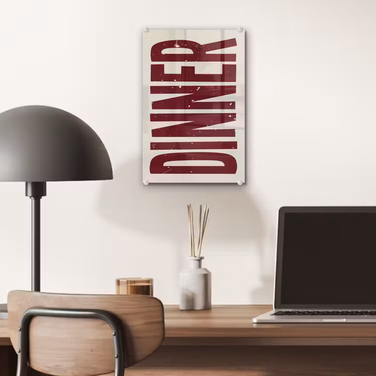 Glas schilderij - Eten - Decoratie - Rood - Vintage — 7