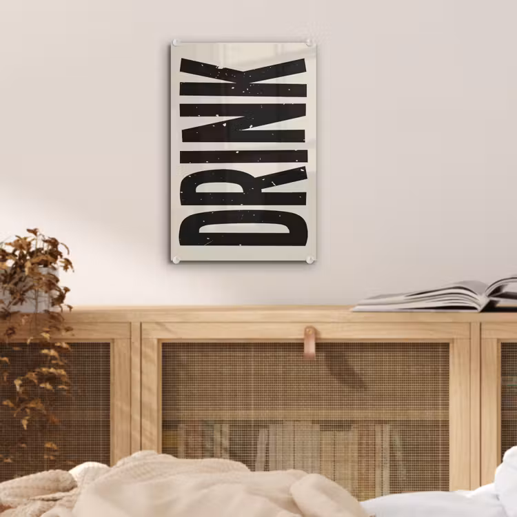 Glas schilderij - Vintage - Zwart - Decoratie - Japandi — 5