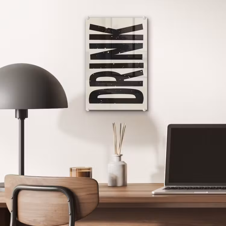 Glas schilderij - Vintage - Zwart - Decoratie - Japandi — 7