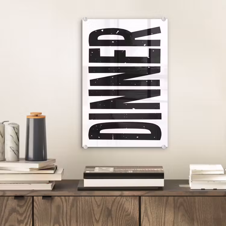 Glas schilderij - Zwart - Decoratie - Vintage - Eten — 2