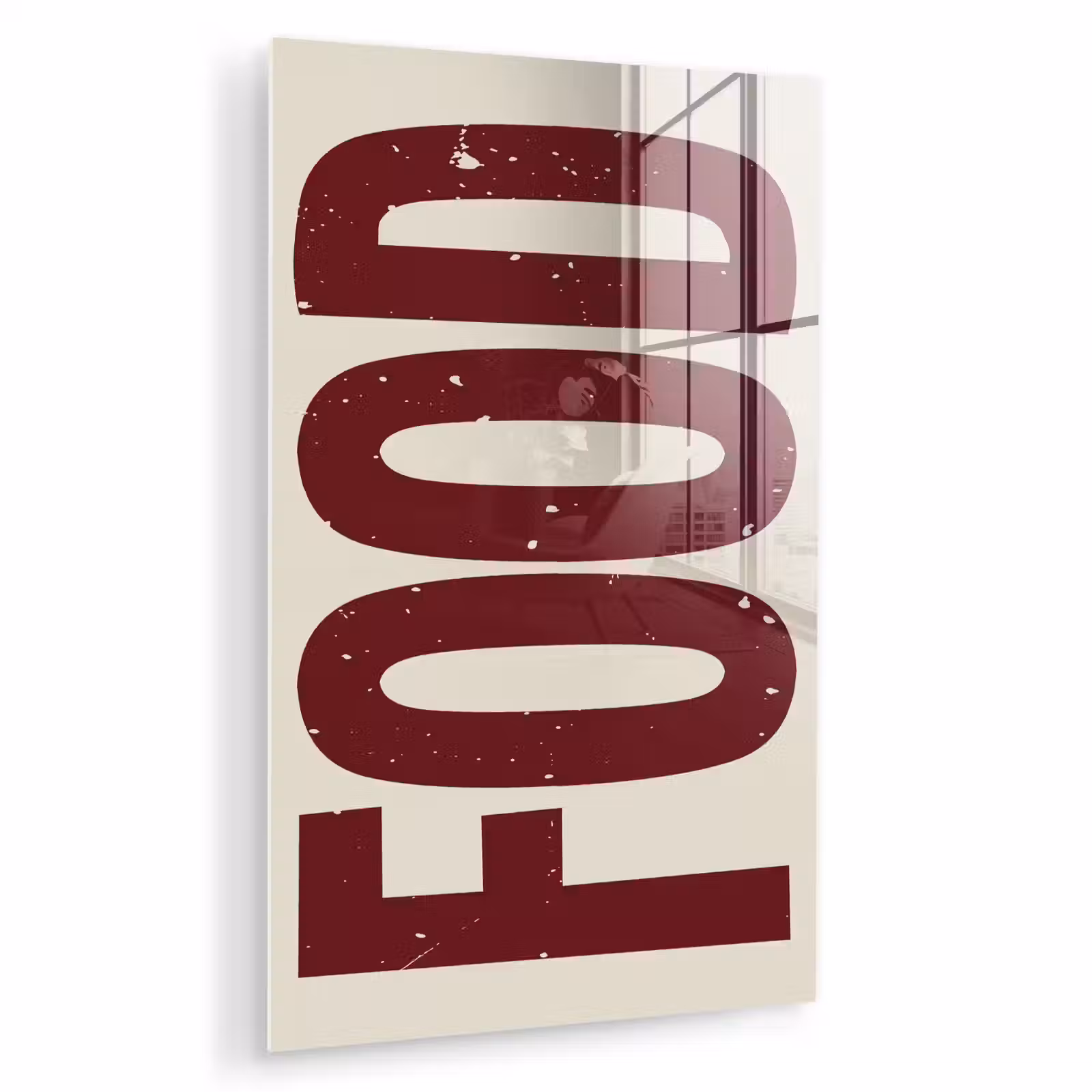 Glas schilderij - Eten - Japandi - Rood - Decoratie — 1