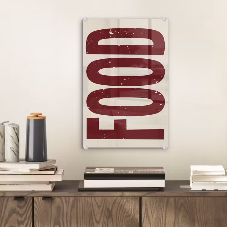 Glas schilderij - Eten - Japandi - Rood - Decoratie — 2