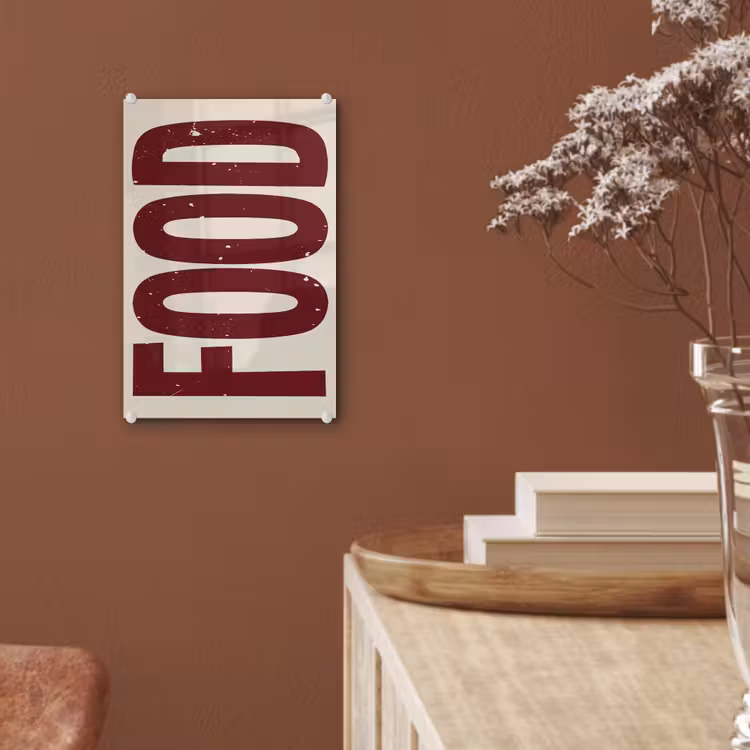 Glas schilderij - Eten - Japandi - Rood - Decoratie — 6